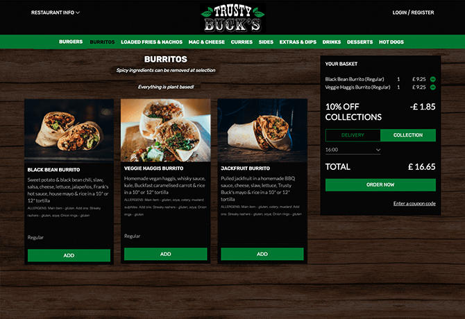 Trusty_Bucks_portfolio_livepepper_online_ordering_site_restaurant