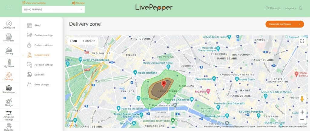 livepepper_restaurant_online_ordering_site_google_maps